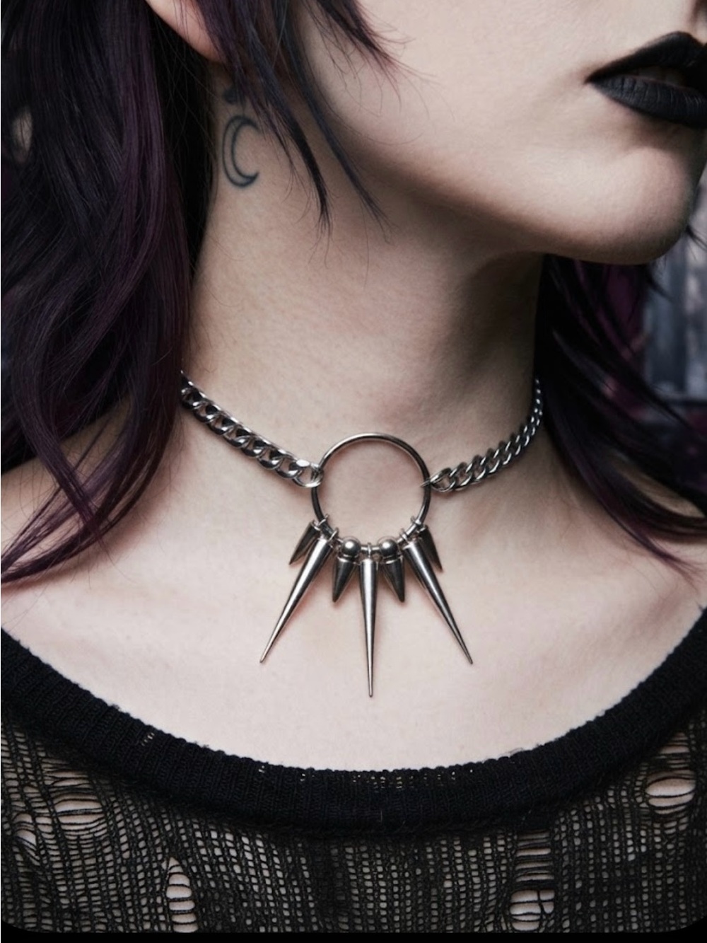 Hand Crafted Spike Choker Necklace
